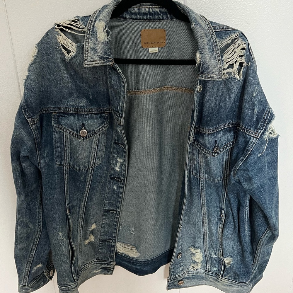 Distressed Oversized Denim Jacket